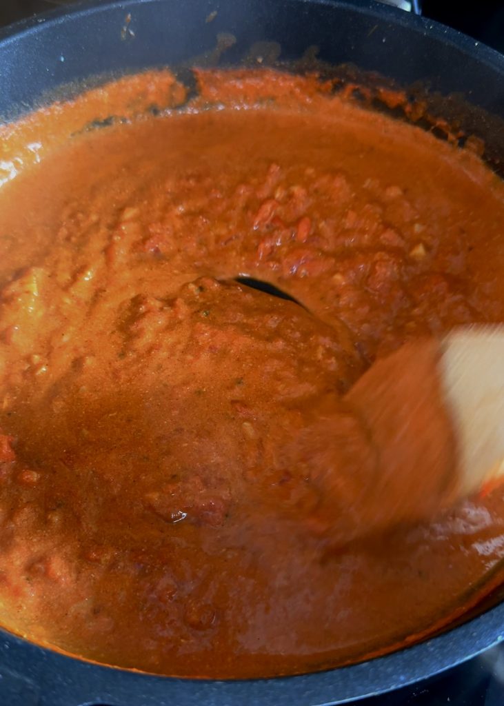 Cook the Beef: Brown the ground beef in a skillet, then stir in tomato paste, paprika, salt, and pepper.