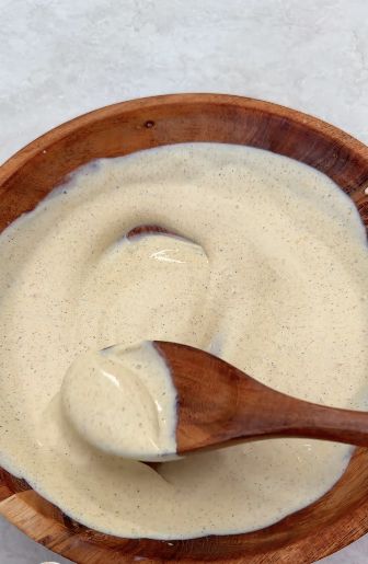 Stir the dressing until smooth