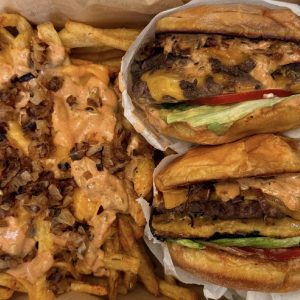 Animal-Style Smash Burger with Crispy Fries