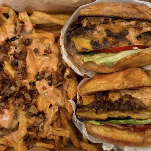 Animal-Style Smash Burger with Crispy Fries