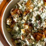 Crispy Pepper Potato Salad in a white bowl