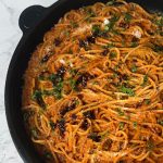 Onion Chili Oil Pasta in a bowl
